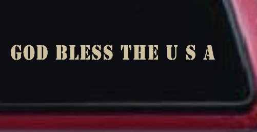 God Bless The USA Christian Car or Truck Window Decal Sticker (Desert Sand)