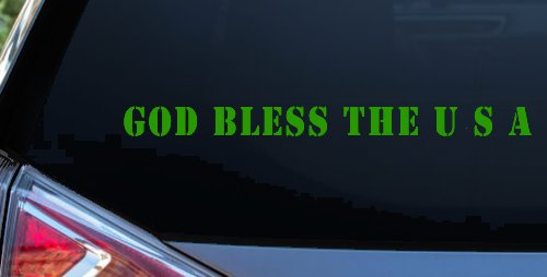 God Bless The USA Christian Car or Truck Window Decal Sticker (Lime)