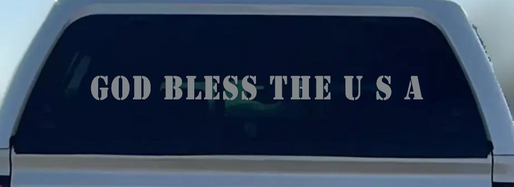 God Bless The USA Christian Car or Truck Window Decal Sticker (Telegrey)