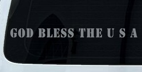 God Bless The USA Christian Car or Truck Window Decal Sticker (Telegrey)