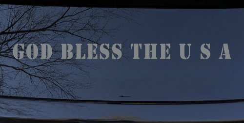 God Bless The USA Christian Car or Truck Window Decal Sticker (Telegrey)