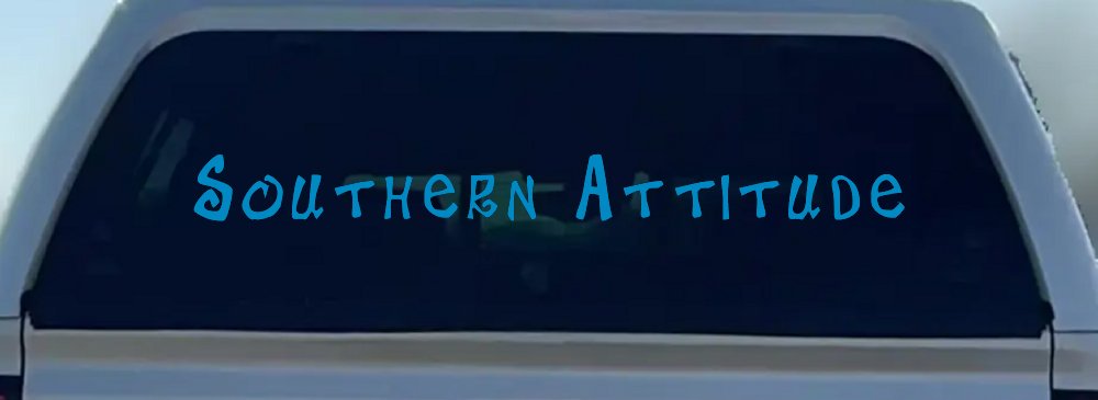 Southern Attitude Country Car or Truck Window Vinyl Decal Sticker (Blue)