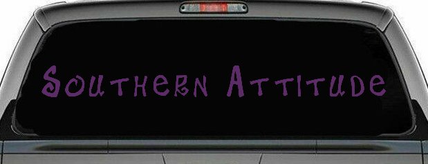 Southern Attitude Country Car or Truck Window Decal Sticker (Violet)