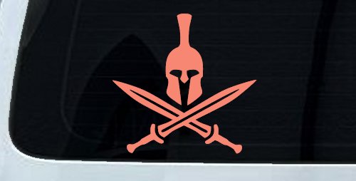 Spartan Helmet and Swords Military Car or Truck Window Decal Sticker