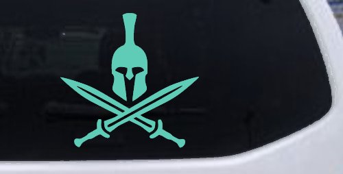 Spartan Helmet and Swords Military Car or Truck Window Decal Sticker