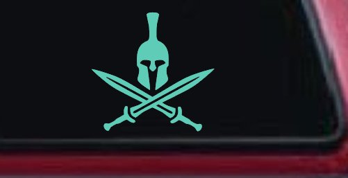 Spartan Helmet and Swords Military Car or Truck Window Decal Sticker