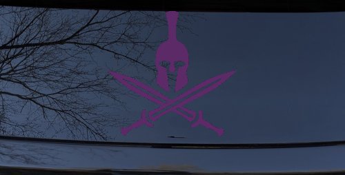 Spartan Helmet and Swords Military Car or Truck Window Decal Sticker