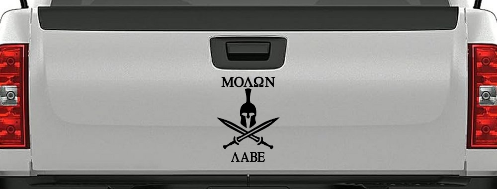Spartan Helmet Molon Labe come and take them Car or Truck Window Decal Sticker