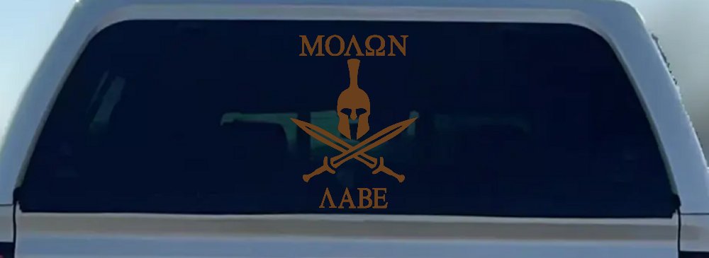 Spartan Helmet Molon Labe come and take them Car or Truck Window Decal Sticker