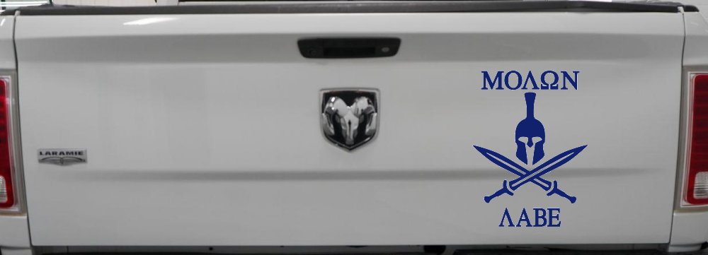Spartan Helmet Molon Labe come and take them Car or Truck Window Decal Sticker