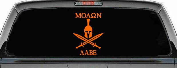 Spartan Helmet Molon Labe come and take them Car or Truck Window Decal Sticker