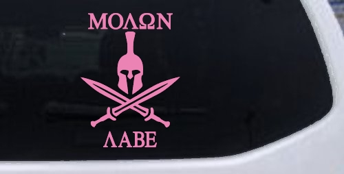 Spartan Helmet Molon Labe come and take them Car or Truck Window Decal Sticker