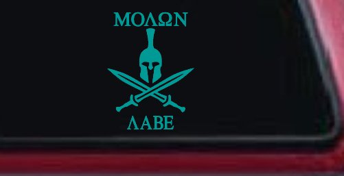 Spartan Helmet Molon Labe come and take them Car or Truck Window Decal Sticker