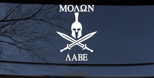Spartan Helmet Molon Labe come and take them Car or Truck Window Decal Sticker