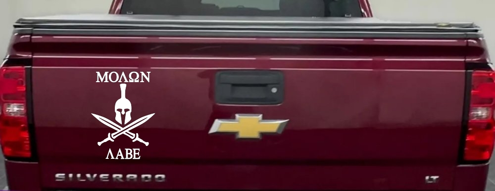 Spartan Helmet Molon Labe come and take them Car or Truck Window Decal Sticker
