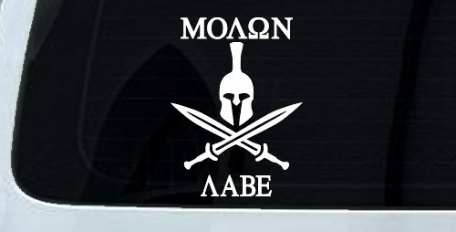 Spartan Helmet Molon Labe come and take them Car or Truck Window Decal Sticker