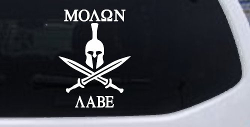 Spartan Helmet Molon Labe come and take them Car or Truck Window Decal Sticker