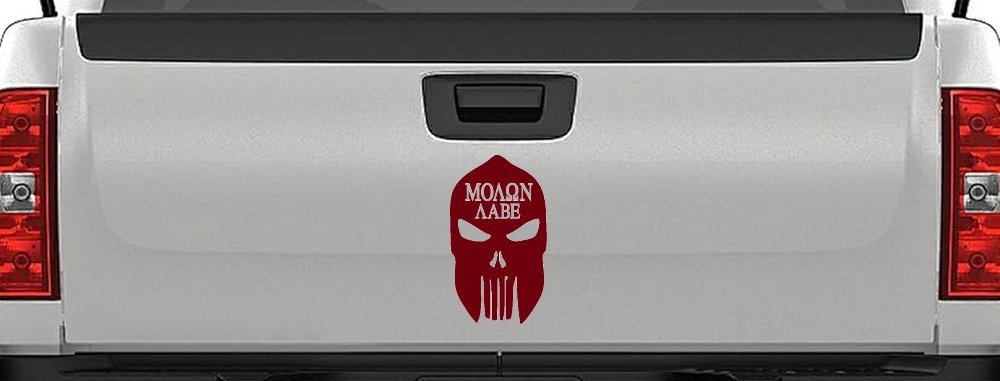 Punisher Skull Spartan Helmet Molon Labe come and take them Car or Truck Window Decal Sticker