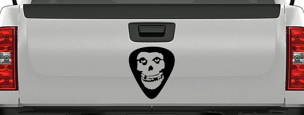 Crimson Ghost Guitar Pick Music Car or Truck Window Decal Sticker (Black)
