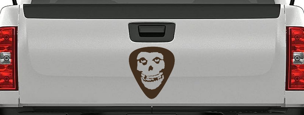 Crimson Ghost Guitar Pick Music Car or Truck Window Decal Sticker (Brown)