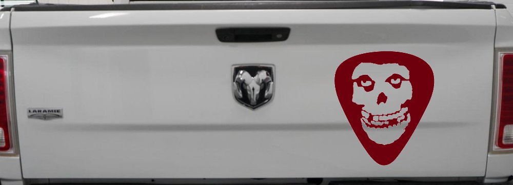 Crimson Ghost Guitar Pick Music Car or Truck Window Decal Sticker