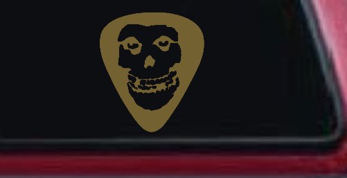 Crimson Ghost Guitar Pick Music Car or Truck Window Decal Sticker (Gold)