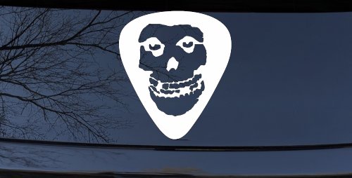 Crimson Ghost Guitar Pick Music Car or Truck Window Decal Sticker (White)