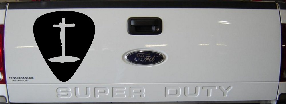 Pick Jesus Guitar Pick Christian Car or Truck Window Decal Sticker