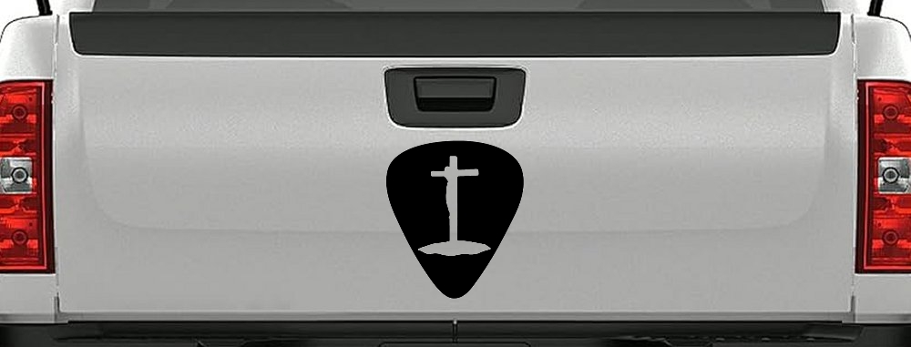 Pick Jesus Guitar Pick Christian Car or Truck Window Decal Sticker
