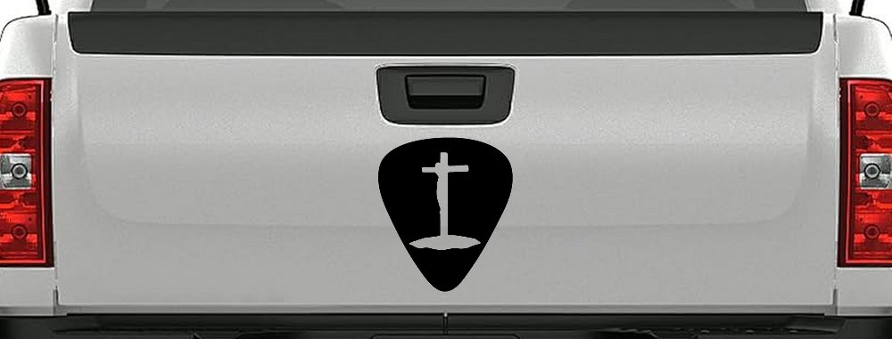 Pick Jesus Guitar Pick Christian Car or Truck Window Vinyl Decal Sticker (Black)