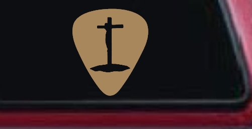 Pick Jesus Guitar Pick Christian Car or Truck Window Decal Sticker