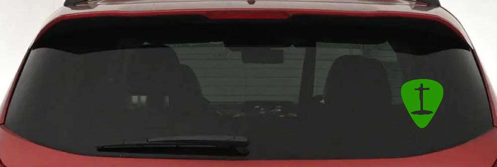Pick Jesus Guitar Pick Christian Car or Truck Window Decal Sticker