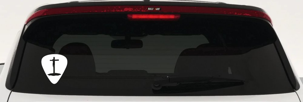 Pick Jesus Guitar Pick Christian Car or Truck Window Vinyl Decal Sticker (White)