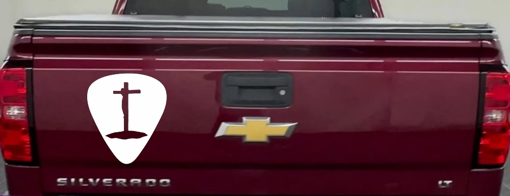 Pick Jesus Guitar Pick Christian Car or Truck Window Decal Sticker