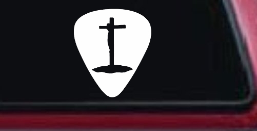 Pick Jesus Guitar Pick Christian Car or Truck Window Decal Sticker