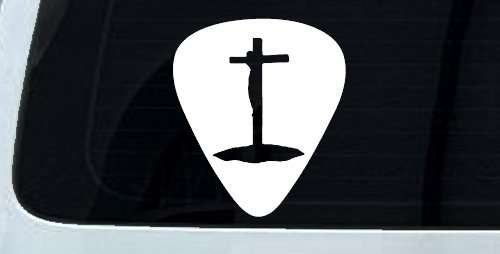 Pick Jesus Guitar Pick Christian Car or Truck Window Decal Sticker