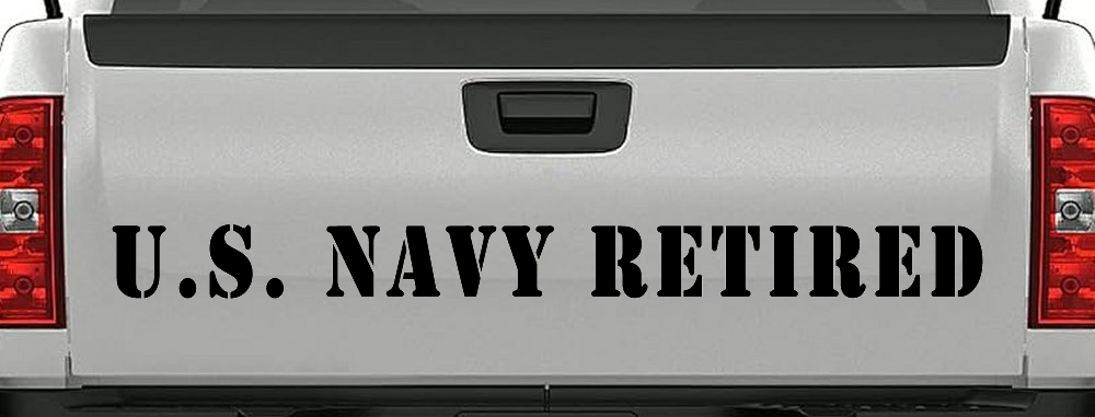 U S Navy Retired Military Car or Truck Window Decal Sticker