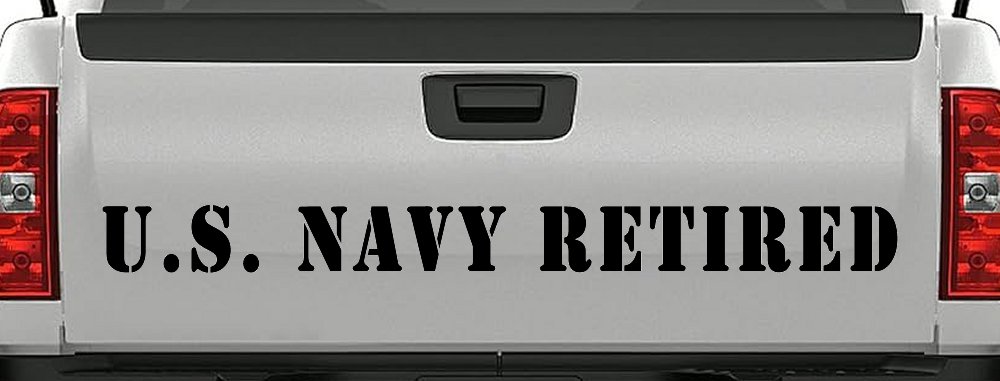 U S Navy Retired Military Car or Truck Window Decal Sticker (Black)