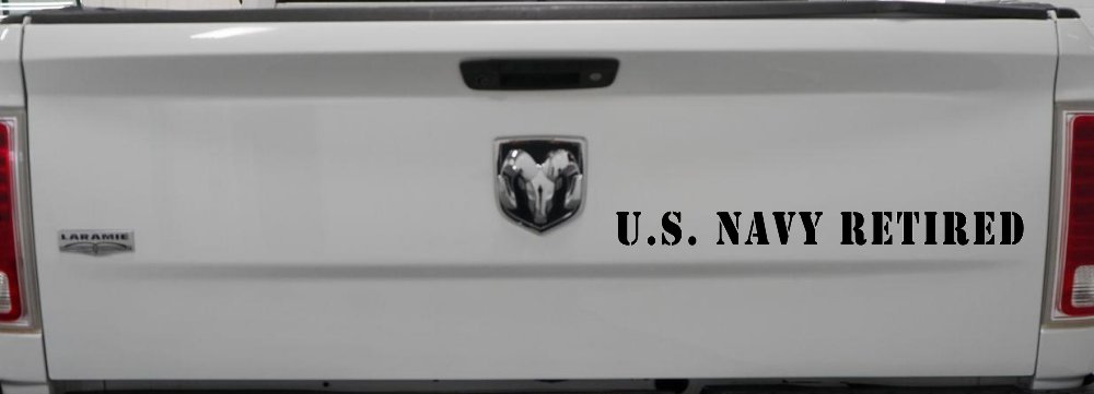 U S Navy Retired Military Car or Truck Window Decal Sticker (Black)