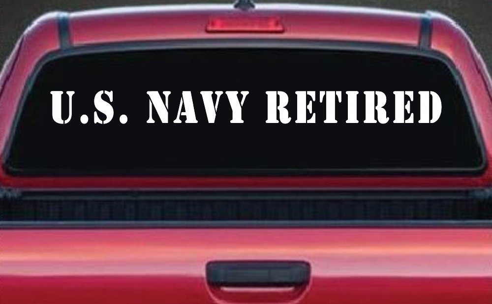 U S Navy Retired Military Car or Truck Window Decal Sticker
