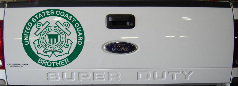 United States Coast Guard Brother Military Car or Truck Window Decal Sticker (Dark Green)