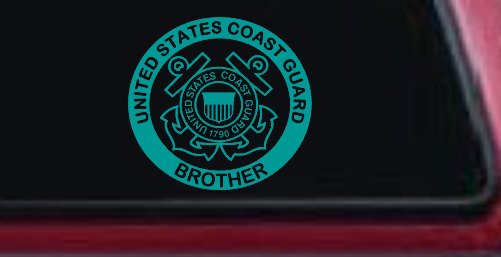 United States Coast Guard Brother Military Car or Truck Window Decal Sticker (Turquoise)