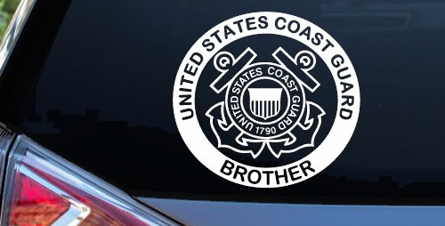 United States Coast Guard Brother Military Car or Truck Window Decal Sticker (White)