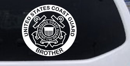 United States Coast Guard Brother Military Car or Truck Window Decal Sticker (White)