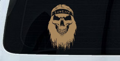 Beard Skull Lowlife Car or Truck Window Decal Sticker