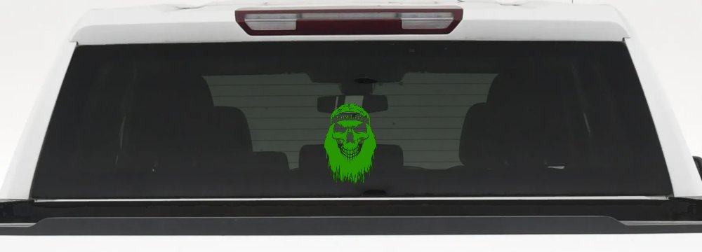 Beard Skull Lowlife Car or Truck Window Decal Sticker