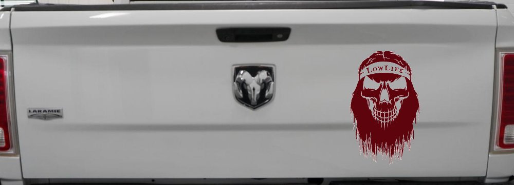 Beard Skull Lowlife Car or Truck Window Decal Sticker