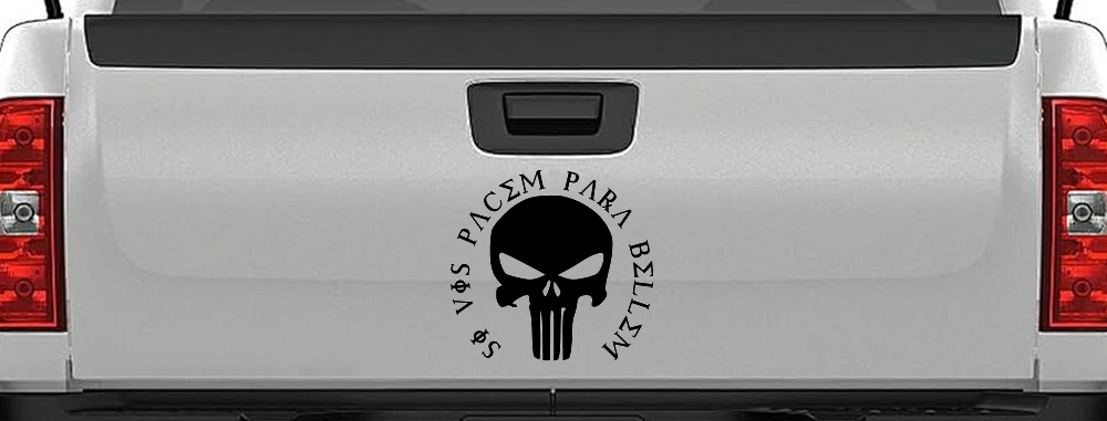Punisher Skull Si Vis Pacem Para Bellem If You Want Peace Prepare For War Skulls Car or Truck Window Decal Sticker