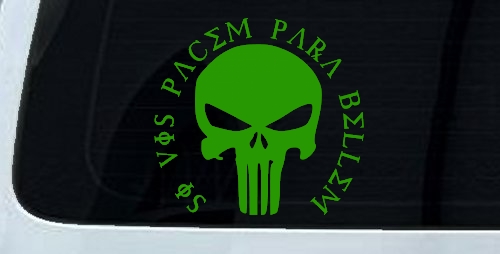 Punisher Skull Si Vis Pacem Para Bellem If You Want Peace Prepare For War Skulls Car or Truck Window Decal Sticker