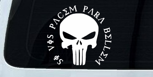 Punisher Skull Si Vis Pacem Para Bellem If You Want Peace Prepare For War Skulls Car or Truck Window Decal Sticker